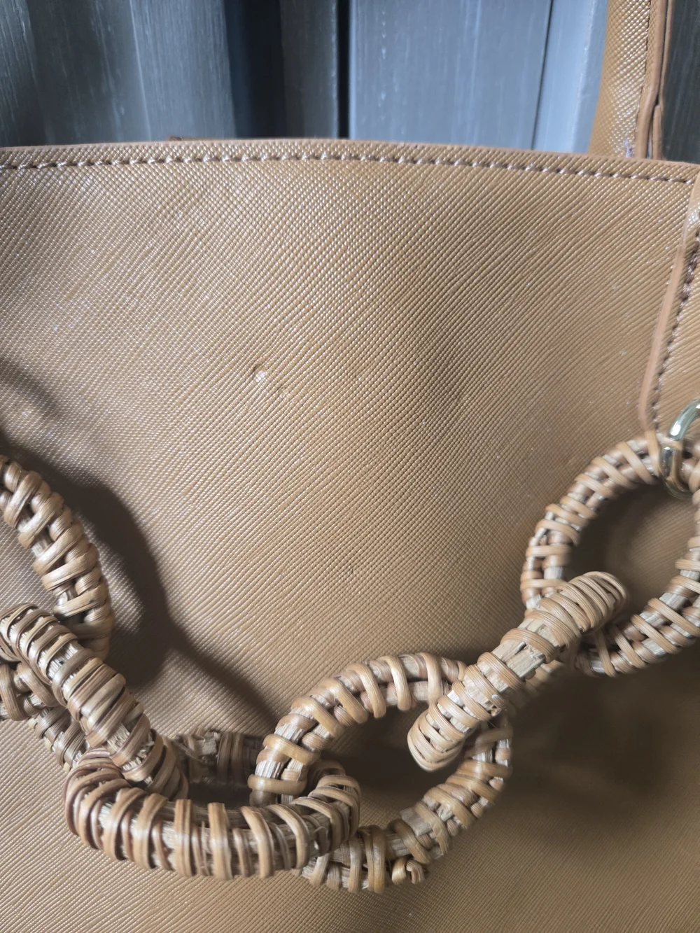 Betsey Johnson Tan Tote with Gold Logo
